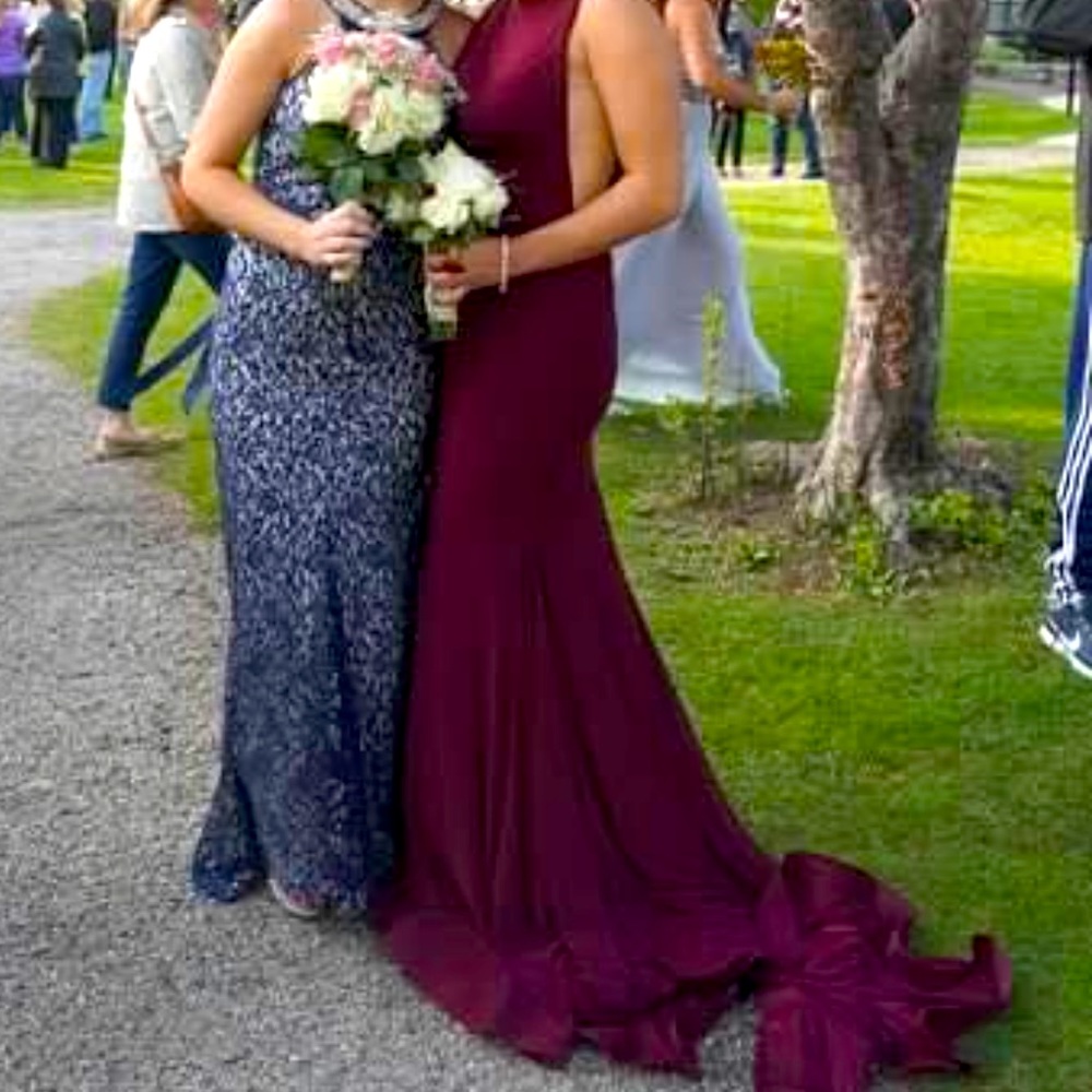 Wine color formal dress
